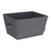Bigso Tapered Storage Bin - Collapsible Fabric Storage Cubes for Organizing Shelves and Closets - Large, Grey - 3 of 4