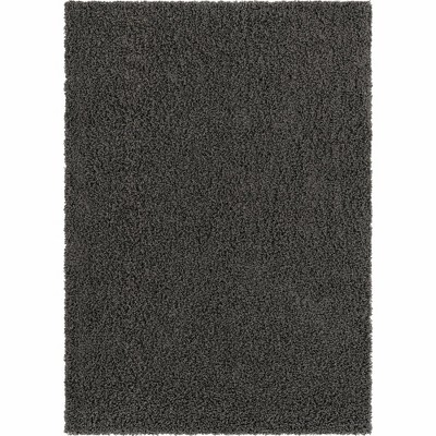 Graphite Gray Reversible Shag Rectangular Rug, Easy Care & Stain-Resistant