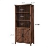 OKD 70" Storage Bookshelf-Bookcase with Adjustable Shelves & Barn Door, Farmhouse 5-Tier Storage Cabinet - 4 of 4