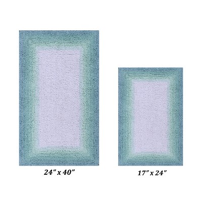 Torrent Collection 2 Piece 100% Soft Cotton Tufted Weave Bath Rug Set, Ombre Pattern, Super Soft & Absorbent, Machine Washable Bathroom Mats