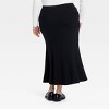 Women's Fit and Flare Midi A-Line Skirt - Ava & Viv™ Black - 2 of 3