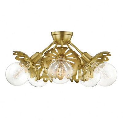 Mitzi Alyssa 5 - Light Semi-Flush Mount in  Aged Brass