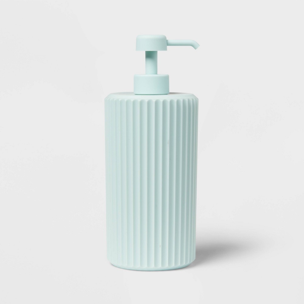 Photos - Other sanitary accessories Fluted Kids' Soap Dispenser Teal - Pillowfort™