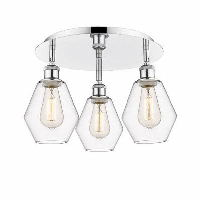 Cindyrella - 3 Light Flush Mount In Industrial Style-10 Inches Tall and 17.75 Inches Wide
