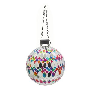 Very Cool Stuff Mosaic Glass Gazing Globe with Hanging Chain, Bling Multi-Shape Tile, 10in - 1 of 3