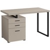 PAGED Simple Modern Computer Desk, 47" L Home Office Desk with 3 Storage Drawers and Black Metal Leg for Office, Study - 2 of 4