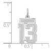 Black Bow Jewelry 14k White Gold, Jersey Collection, Small Number 13 Pendant - 4 of 4