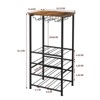 Itopfox Rustic Wine Rack Freestanding Floor, Wine Holder Stand with Storage Shelf for 16 Bottles, Kitchen Dining Room Office Bar Decor - 2 of 4