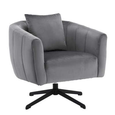 Karl Home Metal Leg Velvet Swivel Chair