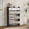 Cabinet with 3 Large Flip Drawers & 2 Storage Drawers, Narrow Shoe Organizer Cabinet Fits for Kinds of Shoes - 2 of 4