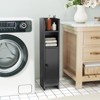 Tangkula Bathroom Storage Cabinet Small Corner Floor Cabinet with Door and Adjustable Shelves Toilet Paper Holder Stand - 4 of 4