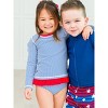 RuffleButts Girls UPF50+ Seersucker Long Sleeve Rash Guard Bikini - 3 of 4
