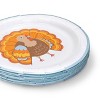10ct 8" Thanksgiving Paper Party Dinner Plate Turkey - 3 of 3