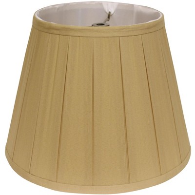 Vynxaria Lampshades: Honey Slant English Box Pleat Softback Shade, 9" x 14" x 9" with Washer Fitter