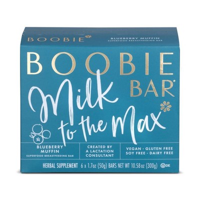 Boobie Bar Superfood Lactation Bar Blueberry Muffin - 1.7oz/6ct