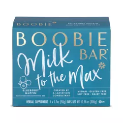 Boobie Bar Superfood Vegan Lactation Bar Blueberry Muffin - 1.7oz/6ct