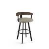 Amisco Lars Upholstered Barstool Greige/Black: Faux Leather, Steel Frame, 30" Fixed Height - 4 of 4