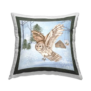 Stupell Industries Winter Owl Flight Snowy Landscape - 1 of 3
