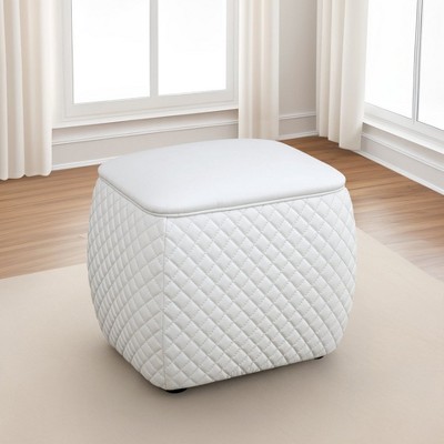 DOMETOUR Cat-Scratch Leather Square Low Stool for Living Room