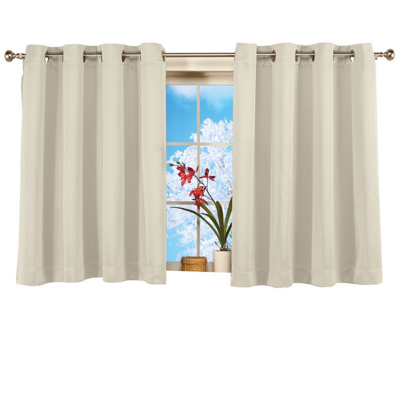 Collections Etc Short Blackout Window Curtain Panel with Easy Open-Close, Single Panel, 1 of 4