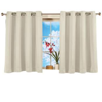 Collections Etc Short Blackout Window Curtain Panel with Easy Open-Close, Single Panel