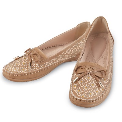 Collections Etc Comfortable Novelty Decorated Easy Slip-on Shoes 10 Tan :  Target