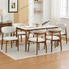 Wooden Dining Chairs Set of 2, Mid Century Modern Fabric Upholstered Dining Room Chair, Farmhouse Kitchen Side Chairs with Wood Legs - 3 of 4
