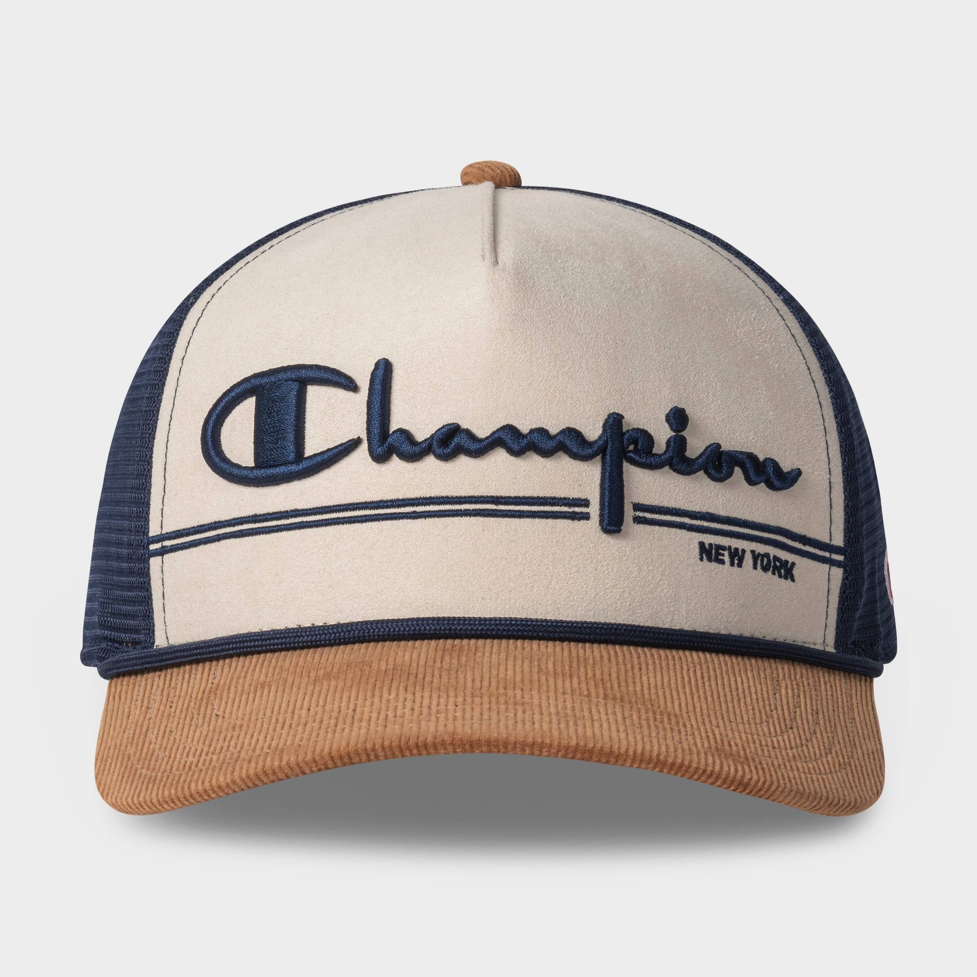 Champion Adult Travis Faux Suede and Corduroy Baseball Hat - Brown