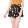 Allegra K Women's Elastic Waist Floral Print Summer Boho Beach Shorts - 3 of 4