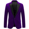 Lars Amadeus Men's One Button Party Prom Tuxedo Velvet Suit Blazer - 2 of 4