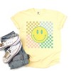 Simply Sage Market Four Square Smiley Face Garment Dyed Tee - 3 of 4