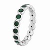 Black Bow Jewelry 3.5mm Sterling Silver with Green Crystals Stackable Band - 3 of 4