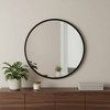HomeRoots 31" Black Metal Round Framed Accent Mirror - 2 of 4