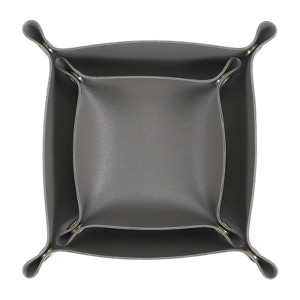 Unique Bargains Foldable Desk Organizing Key Coin Jewelry Storage Trays 7" x 7" 5.3" x 5.3" 2 Pcs - 1 of 4