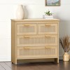 4-Drawers Rattan Storage Cabinet Rattan Drawer, CENGHU Nightstand, Coffee Bar Cabinet, for Bedroom, Living Room, Dining Room, Hallways - 2 of 4