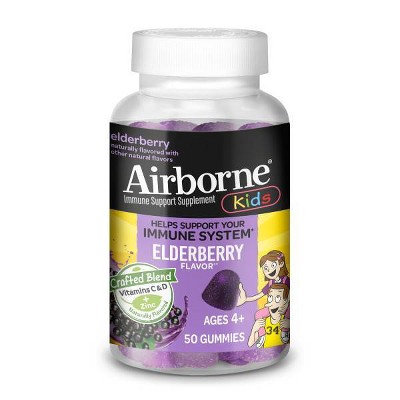 Airborne Kids Elderberry Gummies with Vitamin C & Zinc - 50ct