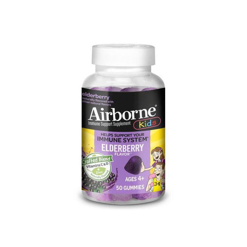 Airborne Kids Elderberry Gummies with Vitamin C &#38; Zinc - 50ct, 1 of 8