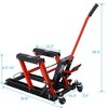 Hydraulic Motorcycle Scissor Lift Jack 1500 LBS Capacity Foot-Operated Lift Table Stand with 4 Wheels for Motorcycle ATV UTV Powersports Black+Red - 2 of 4