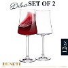 BENETI Modern Luxury Crystal Long Stem Wine Glasses Set of 2, Handmade in Europe - 12oz - 2 of 4