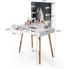 Vanity Table with 6 LED Light Makeup Mirror 2 Drawers USB Port Makeup Dressing Desk for Small Spaces Bedside,for Women Girls - 3 of 4