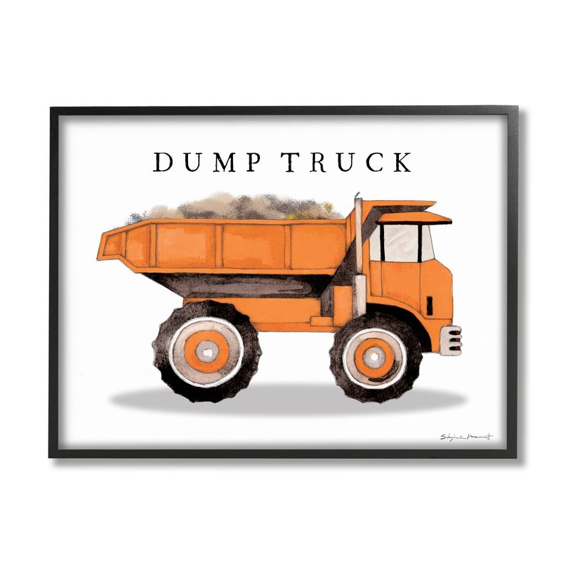 Stupell Industries Orange Dump Truck Traditional Construction Vehicle, 1 of 7