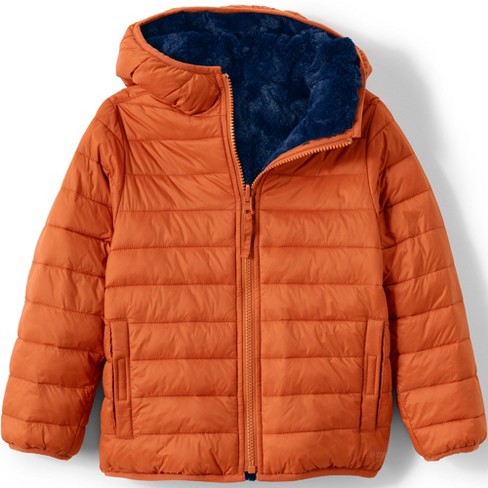 Lands' End Kids Reversible Insulated Fleece Jacket - X-Large - Deep  Clementine/Deep Sea Navy