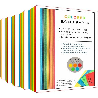 colored bond paper bundle 8.5" x 11"