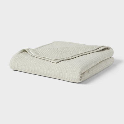 Twin/Twin XL Matelasse Bed Blanket Sage Green - Threshold™