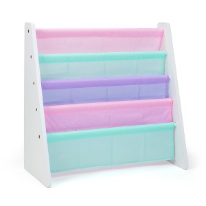 Holland Kids' Bookshelf 4 Tier Book Organizer White/Fresh Pastel - Humble Crew: Small Bookshelf for Kids Room, MDF - 1 of 4