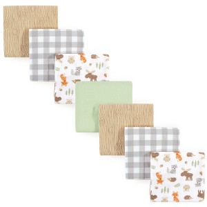 Hudson Baby Infant Boy Cotton Flannel Receiving Blankets Bundle, Woodland, One Size - 1 of 2