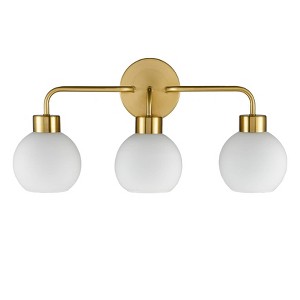 Claxy Modern Bath Vanity Light 3-Light Wall Sconce Gold - 1 of 4