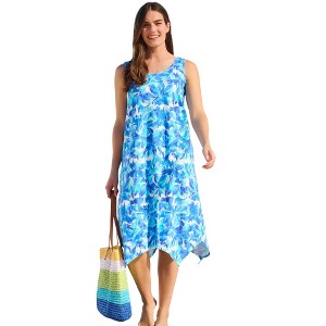 Swim 365 Women's Plus Size Sharktail Beach Cover Up - 1 of 4