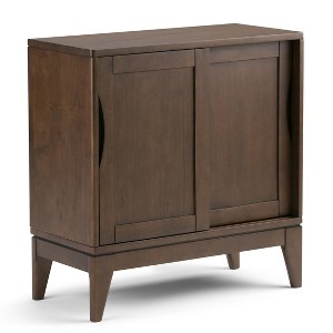 Harper 30 inch Wide Solid Hardwood Mid-Century Modern Low Storage Cabinet in Walnut Brown - 1 of 4