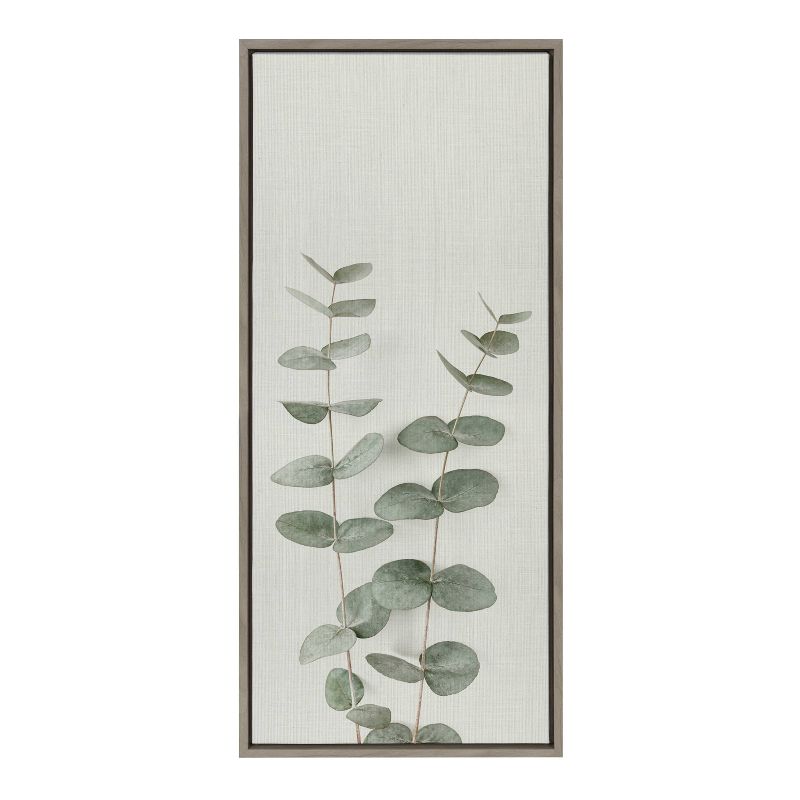 18&#34; x 40&#34; Sylvie Eucalyptus Botanical II by The Creative Bunch Studio Framed Wall Canvas Gray - Kate &#38; Laurel All Things Decor, 1 of 8